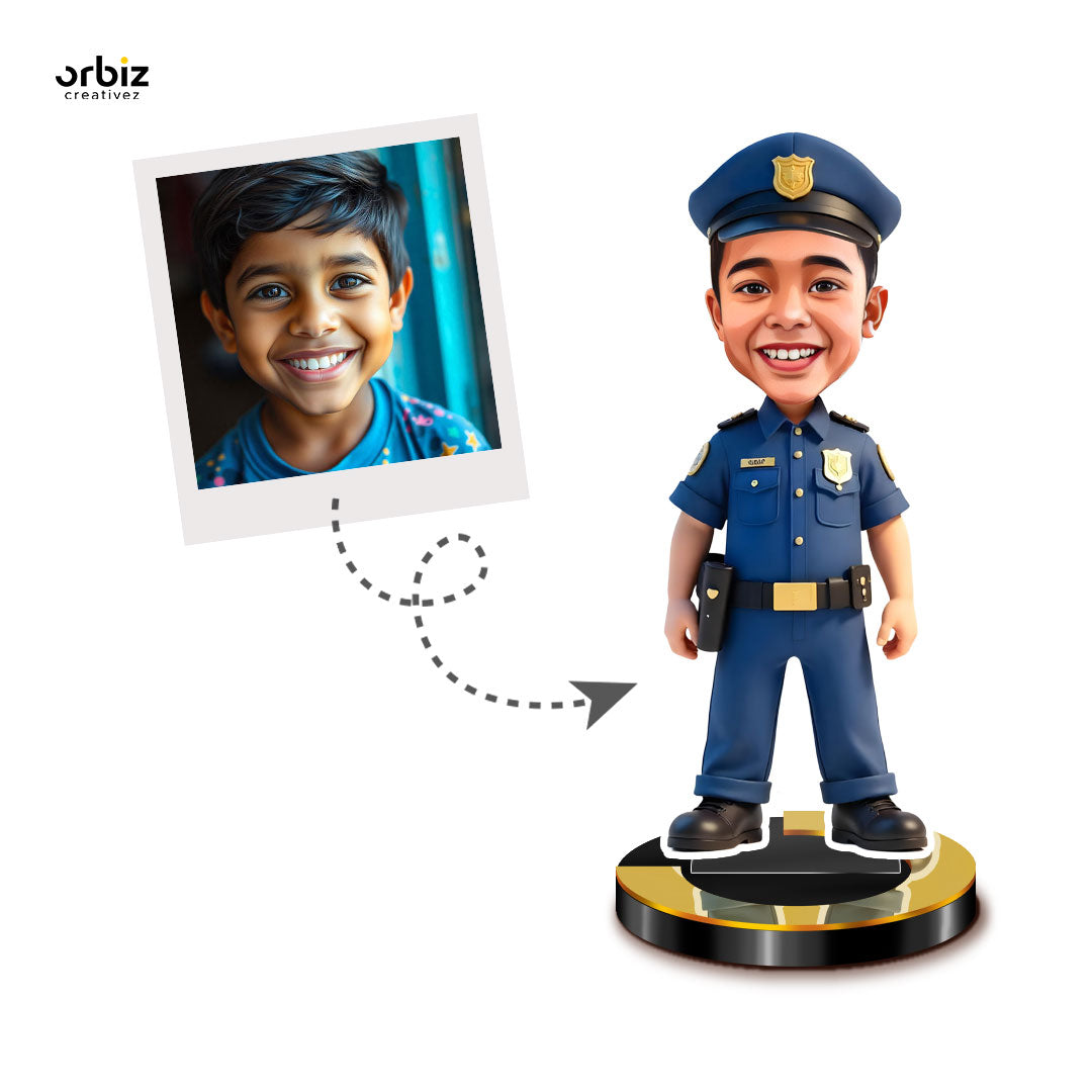 Personalized Mini Me: Police Man Caricature