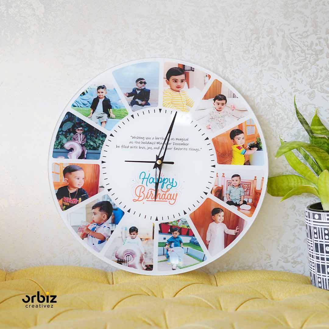 Personalized Photo Clock|White