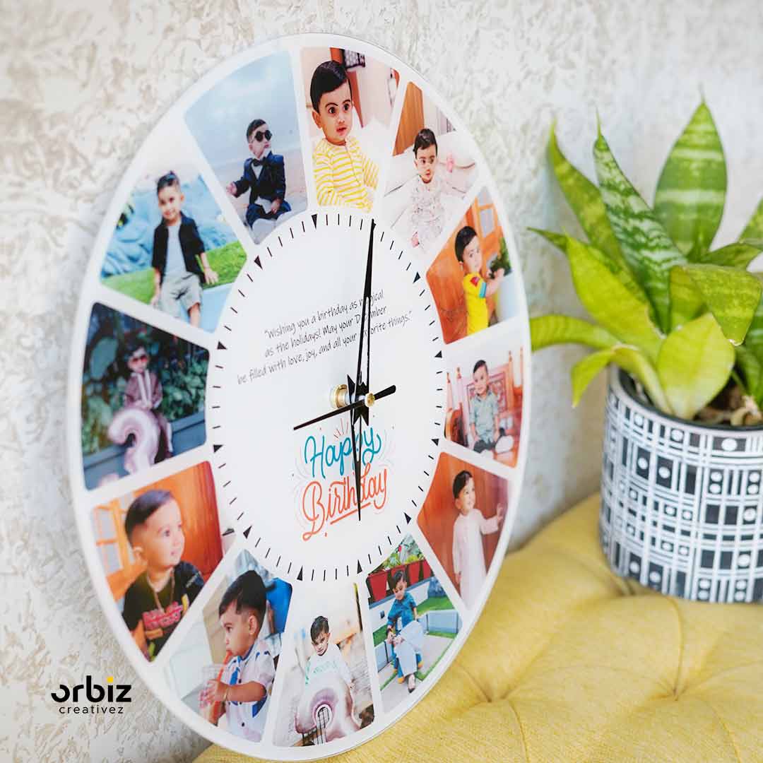 Personalized Photo Clock|White