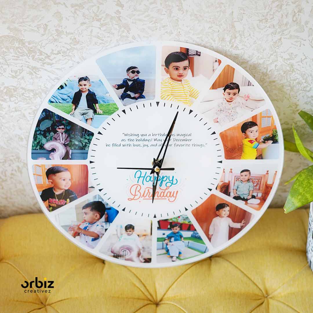 Personalized Photo Clock|White