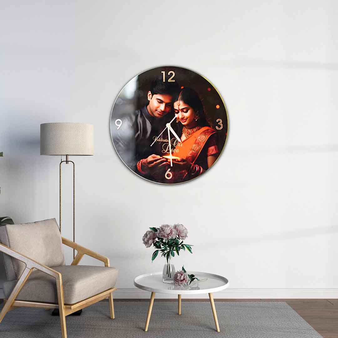 Acrylic UV Printed Photo Frame With Clock