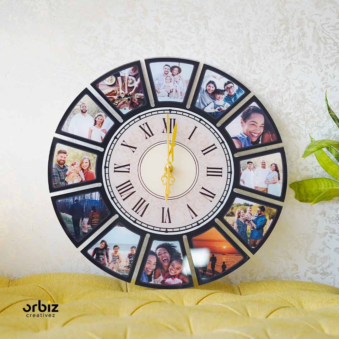 Personalized Photo Clock|Black