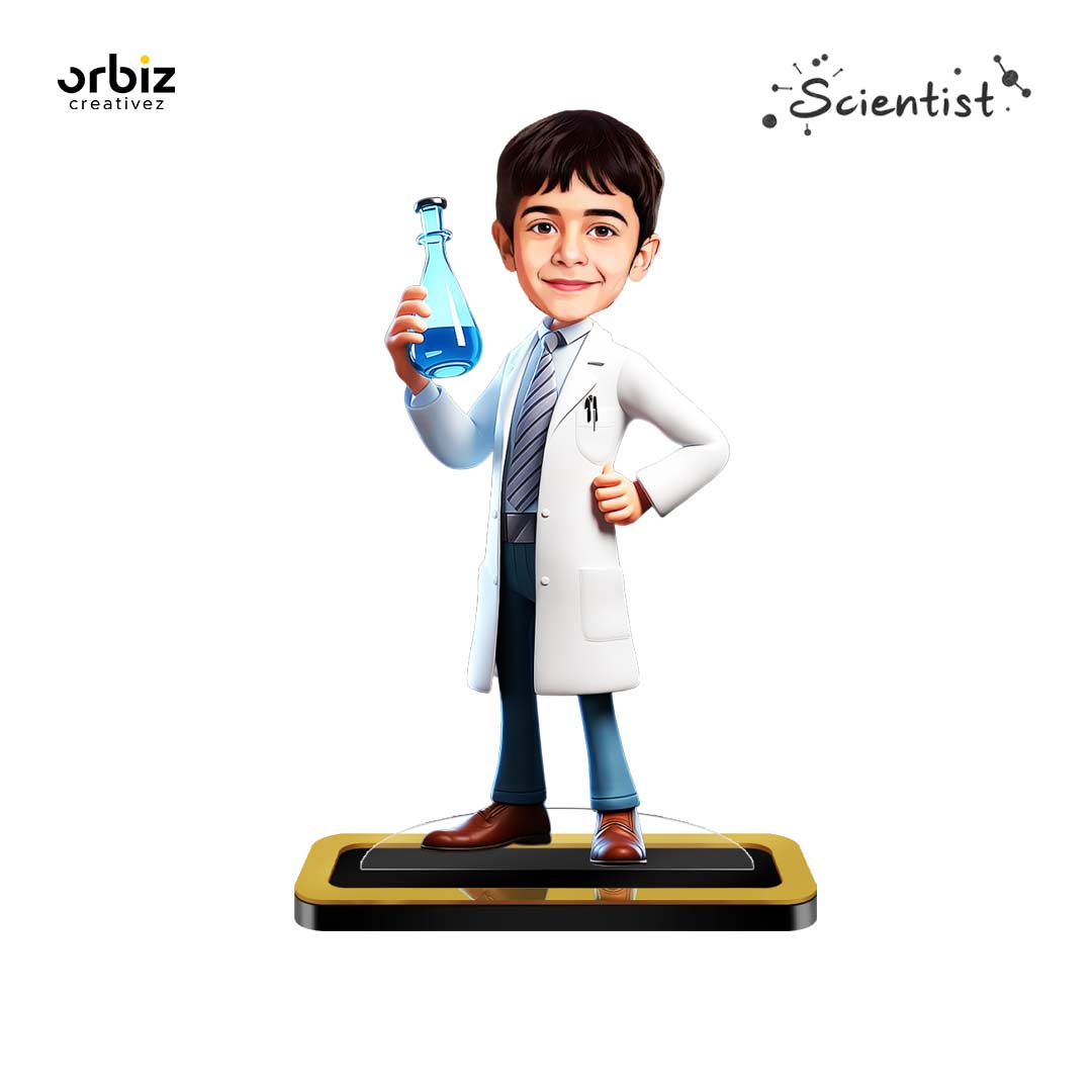 Personalized Mini Me : Scientist Caricature