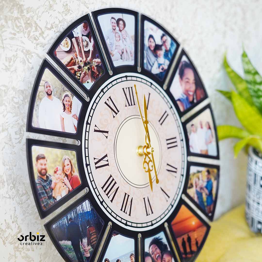 Personalized Photo Clock|Black