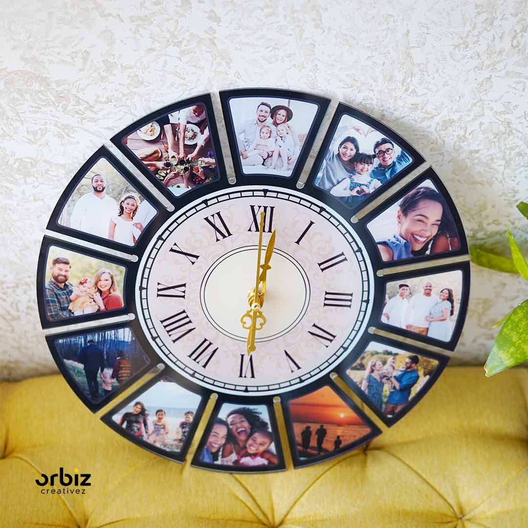 Personalized Photo Clock|Black