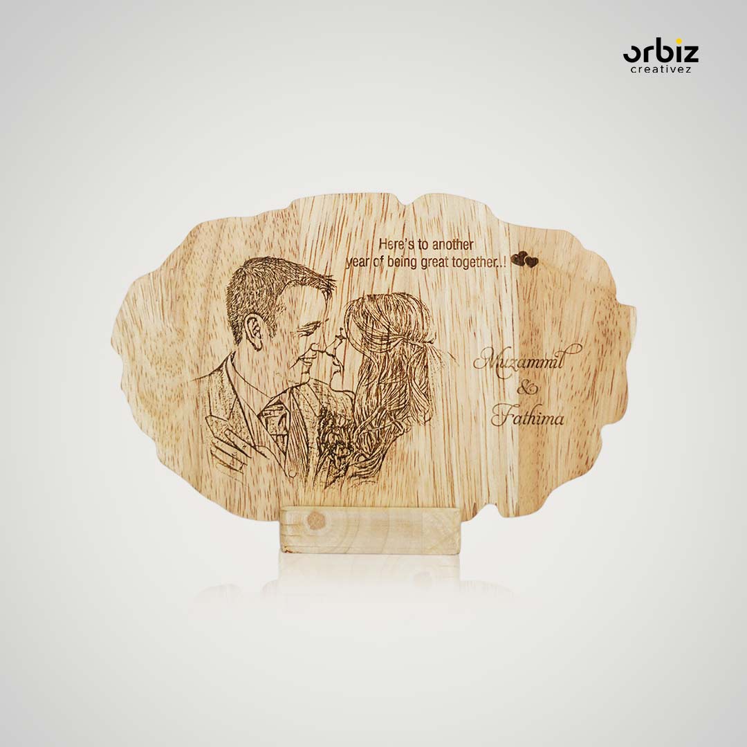 Engraved Couple Wooden Photo Frame for Wedding