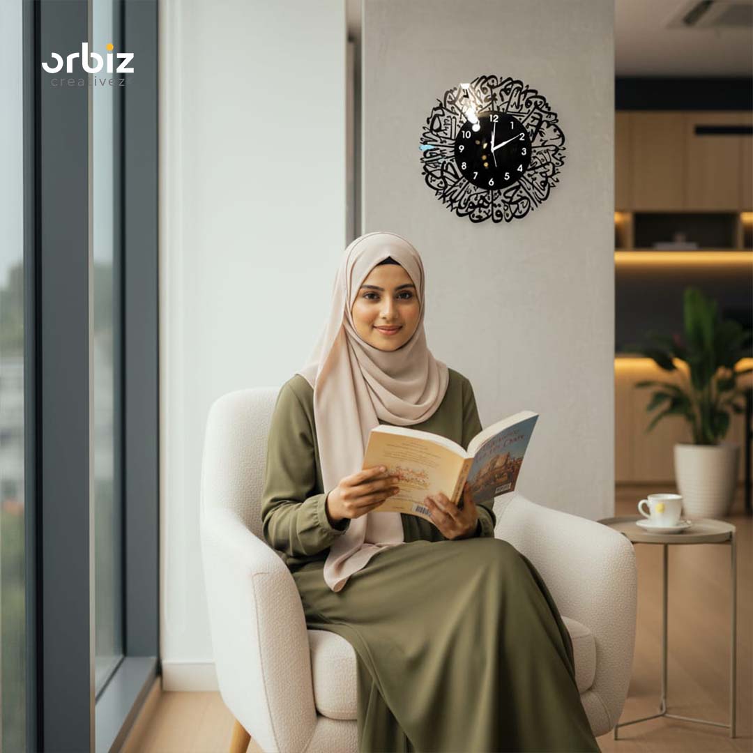 Surah Al Ikhlas Acrylic Wall Clocks Black | Islamic Wall Clocks|Islamic Wall Art