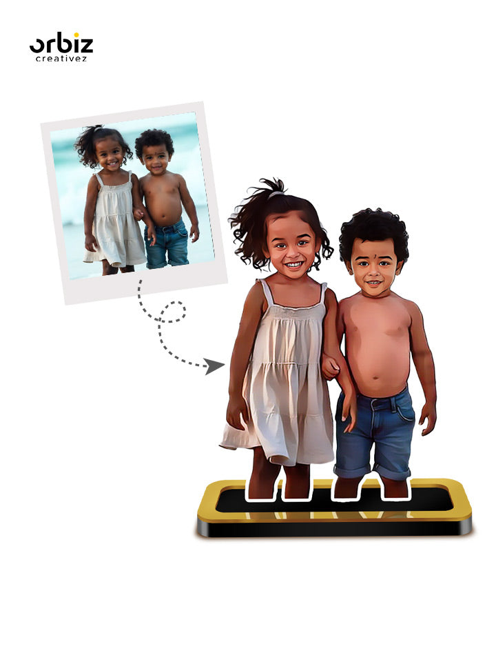 Personalized Mini Me: Brother & Sister Caricature