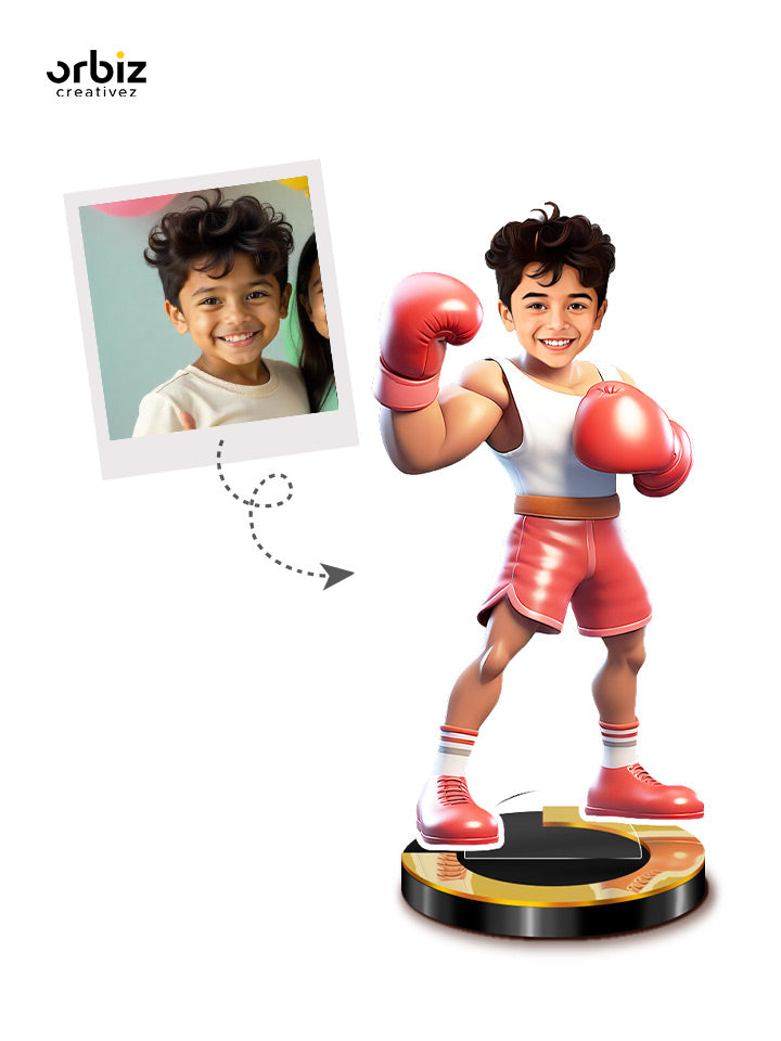 Personalized Mini Me: Boxing Kid Caricature