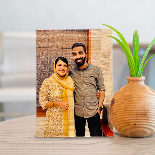 Couple UV Printed Wooden Wall Mount Frameless Picture Photo/Poster Frame For Wedding Anniversary, Birthday, Special Moment (Thickness 12mm) - Orbiz Creativez