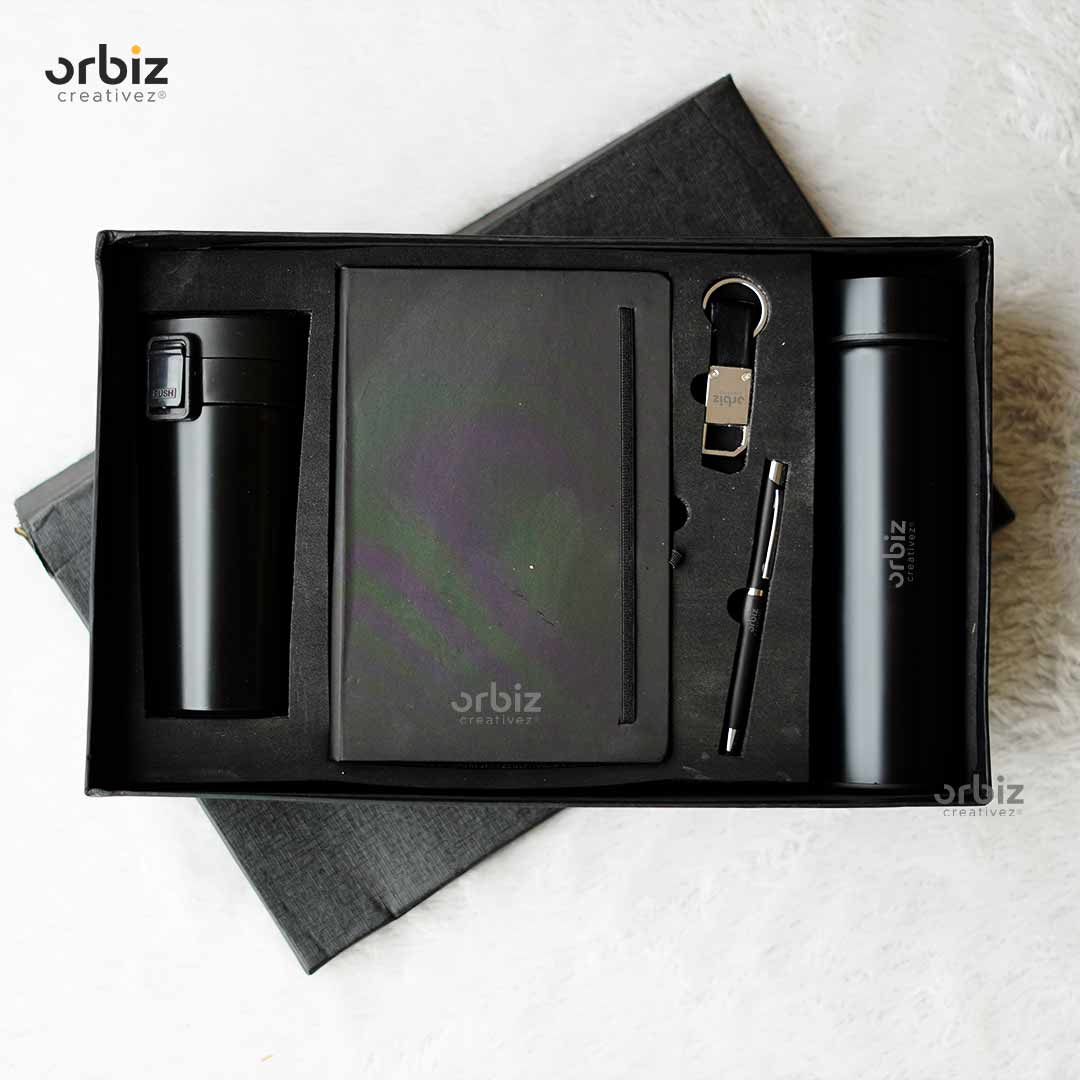 Luxury Customized Corporate Gift Set – Diary, Bottle, Sipper, Pen & Keychain
