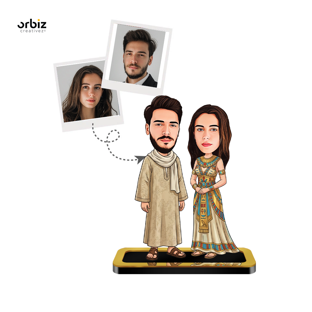 Personalized Mini Me : Egyptian-Style Couple Caricature