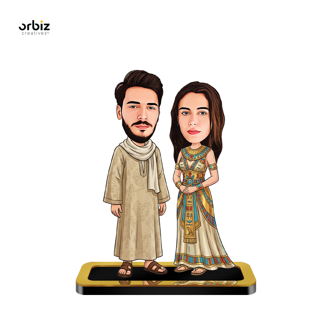 Personalized Mini Me : Egyptian-Style Couple Caricature
