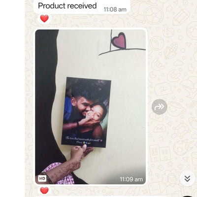 Customer photo of a delivered acrylic frame