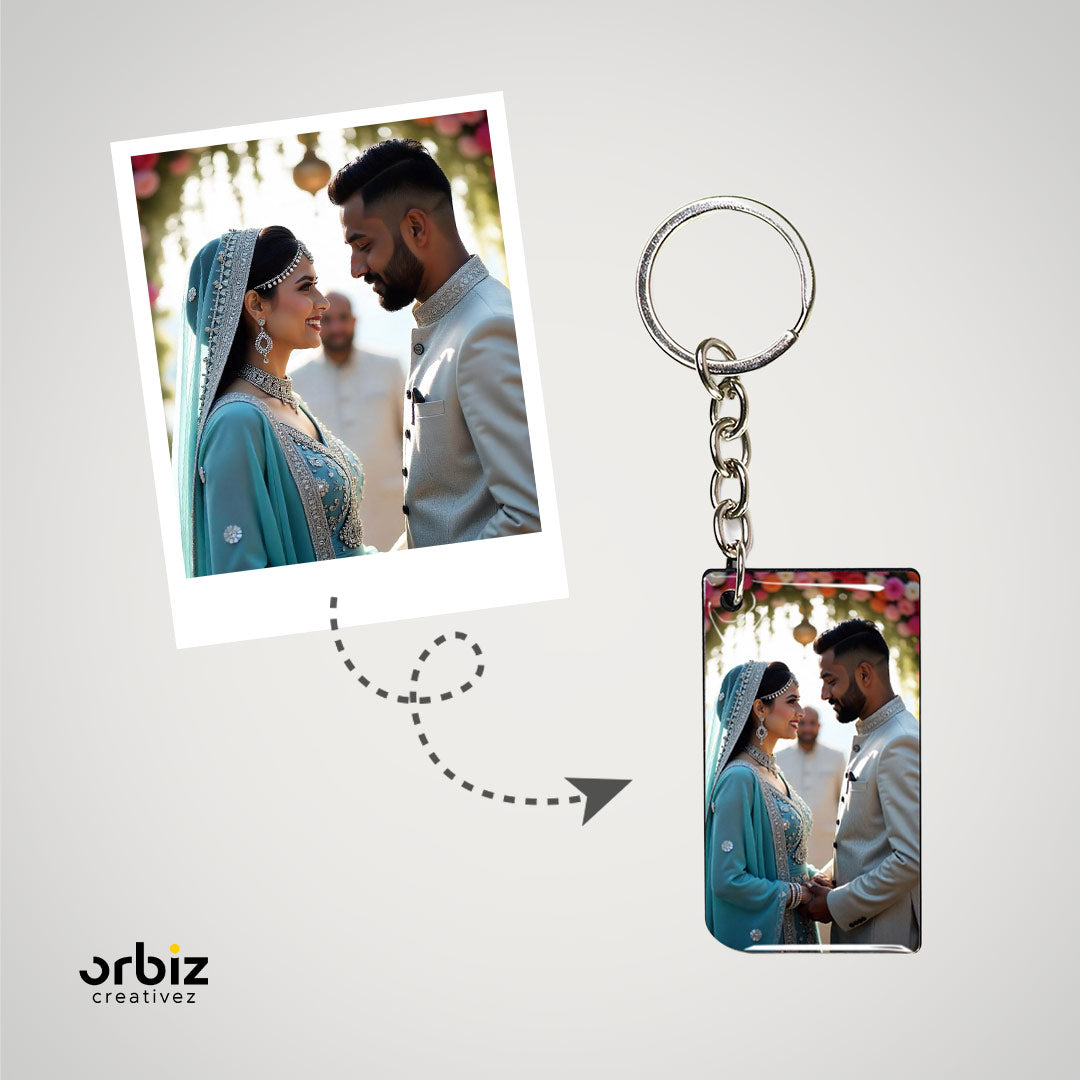 wedding photo keychain