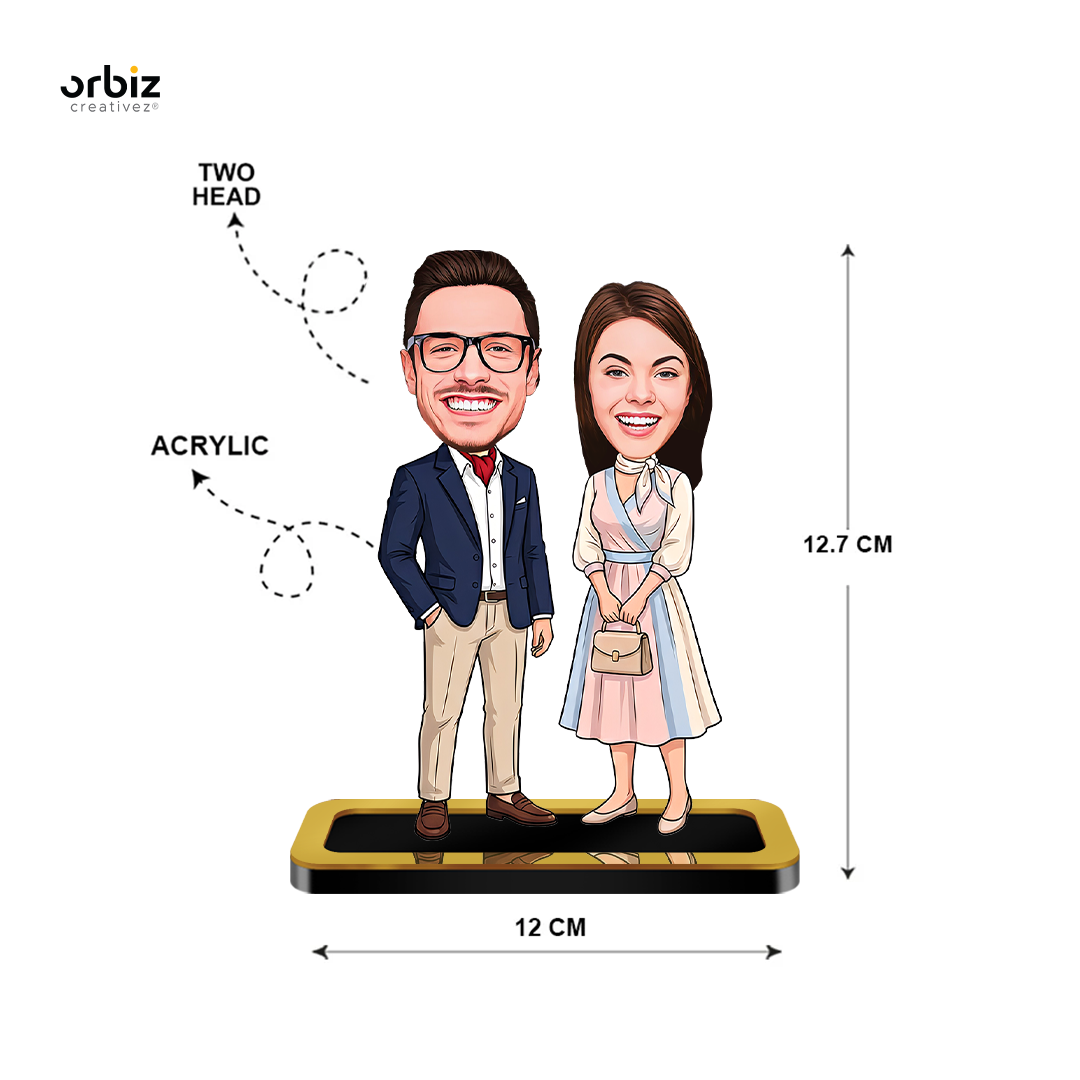 Personalized Mini Me :  Stylish Couple Caricature