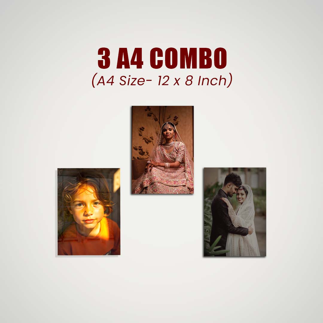 3 A4 Acrylic Photo Frame Combo - Portrait