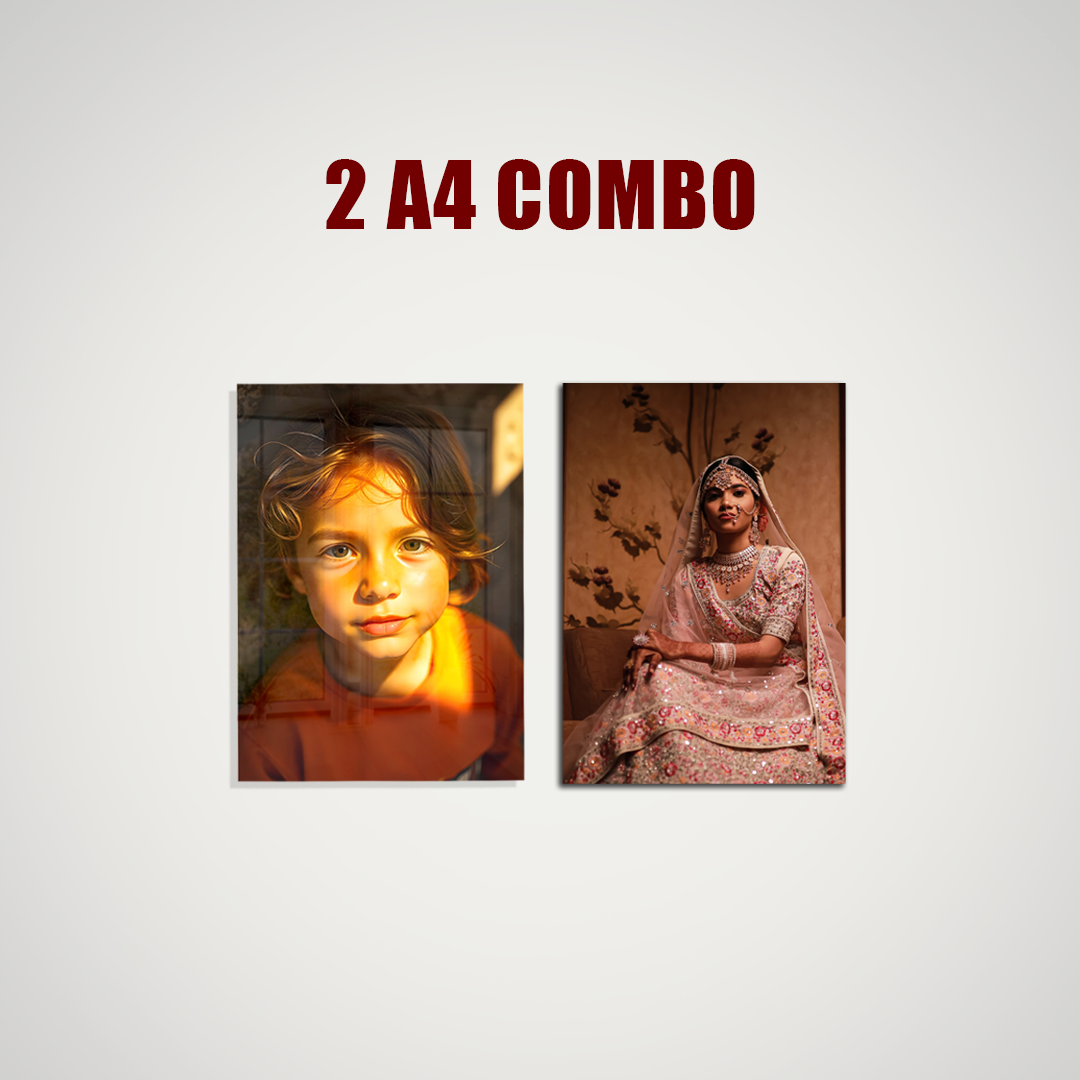 2 A4 Acrylic Photo Frame Combo - Portrait