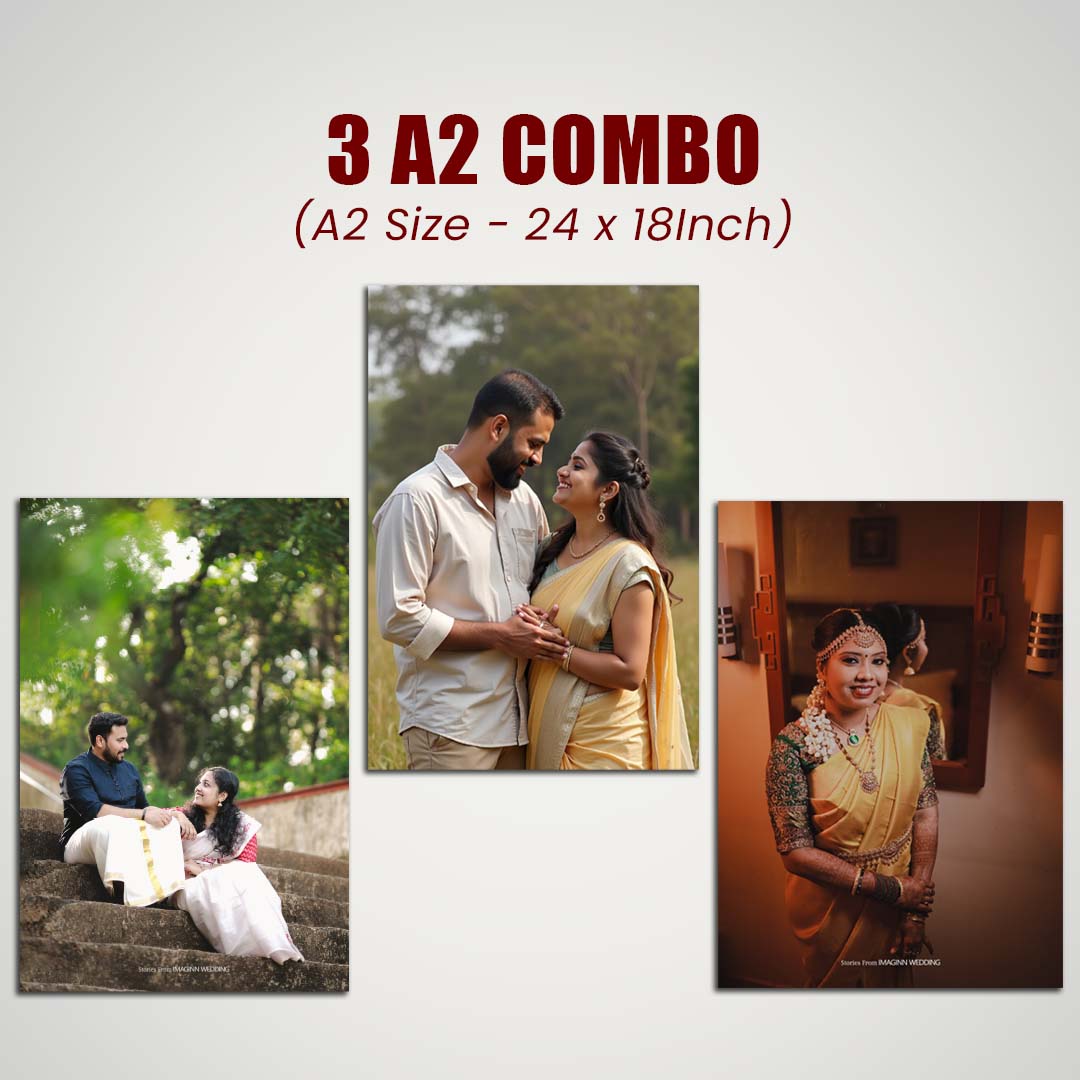 A2 UV Acrylic Photo Frame 3 Combo - Portrait