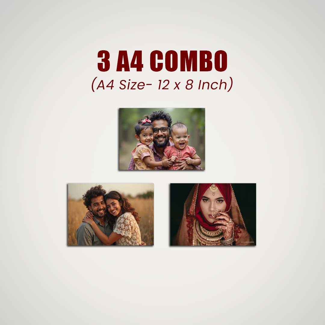 A4 UV Acrylic Photo Frame 3 Combo - Landscape