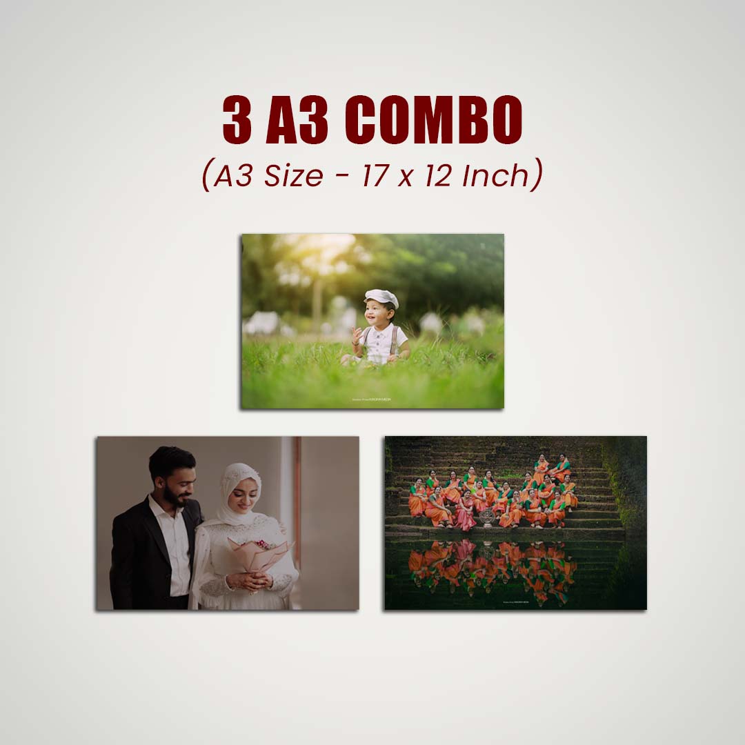 A3 UV Acrylic Photo Frame 3 Combo - Landscape