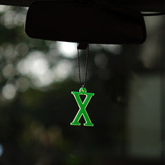 X Car Mirror hanging | Green Colour