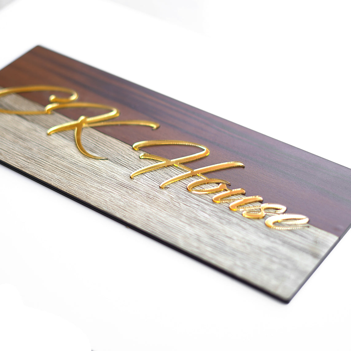 Golden Acrylic House Name Plate - Orbiz Creativez