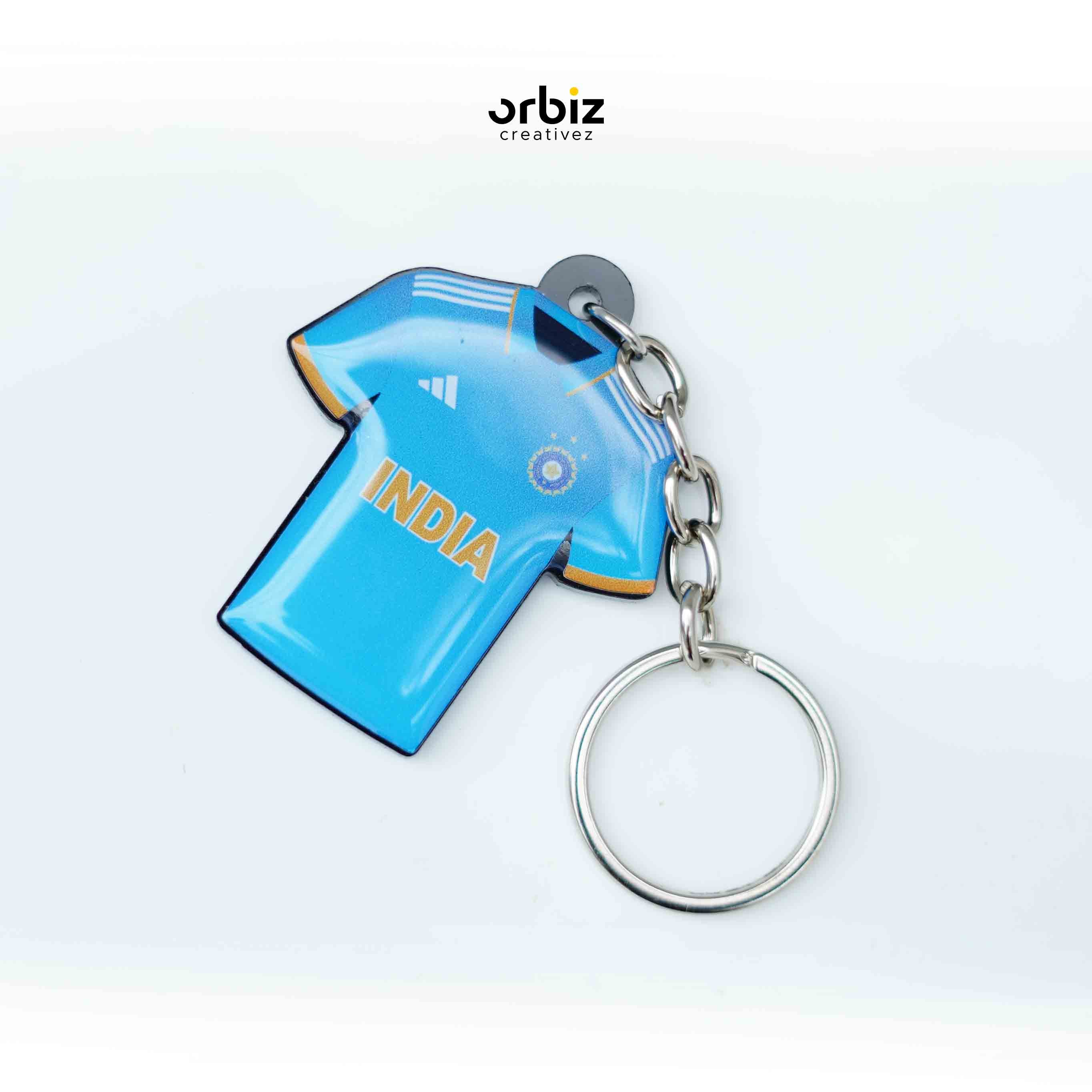 India Cricket Jersey Keychain - Orbiz Creativez