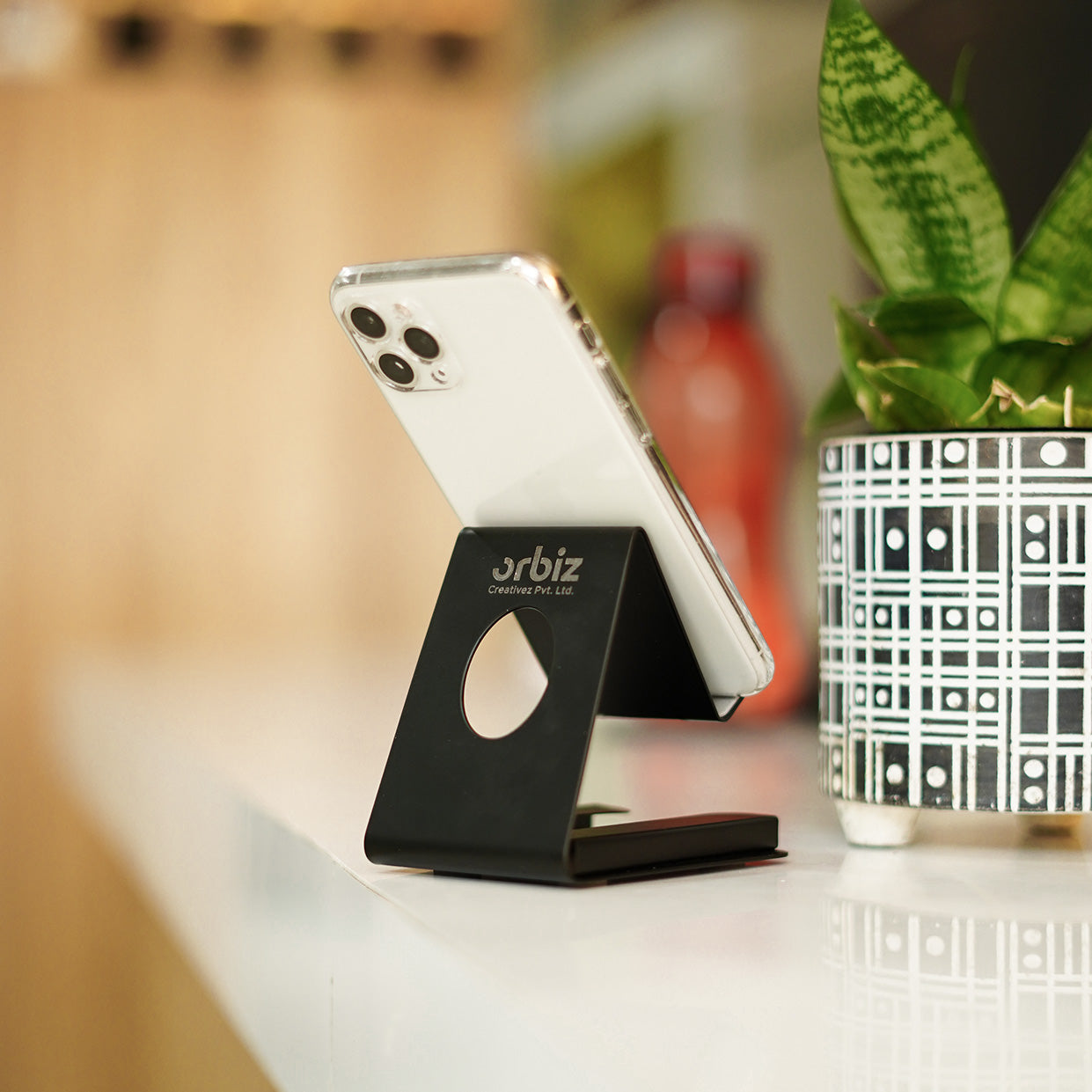 Mobile Phone Holder Stand With Card & Pen Holder - Orbiz Creativez