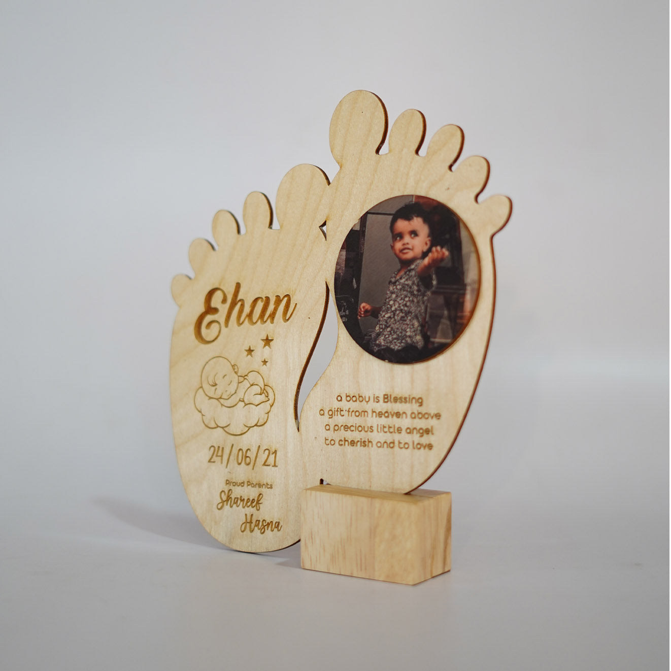 Kids Engraved Wooden Photo Frame