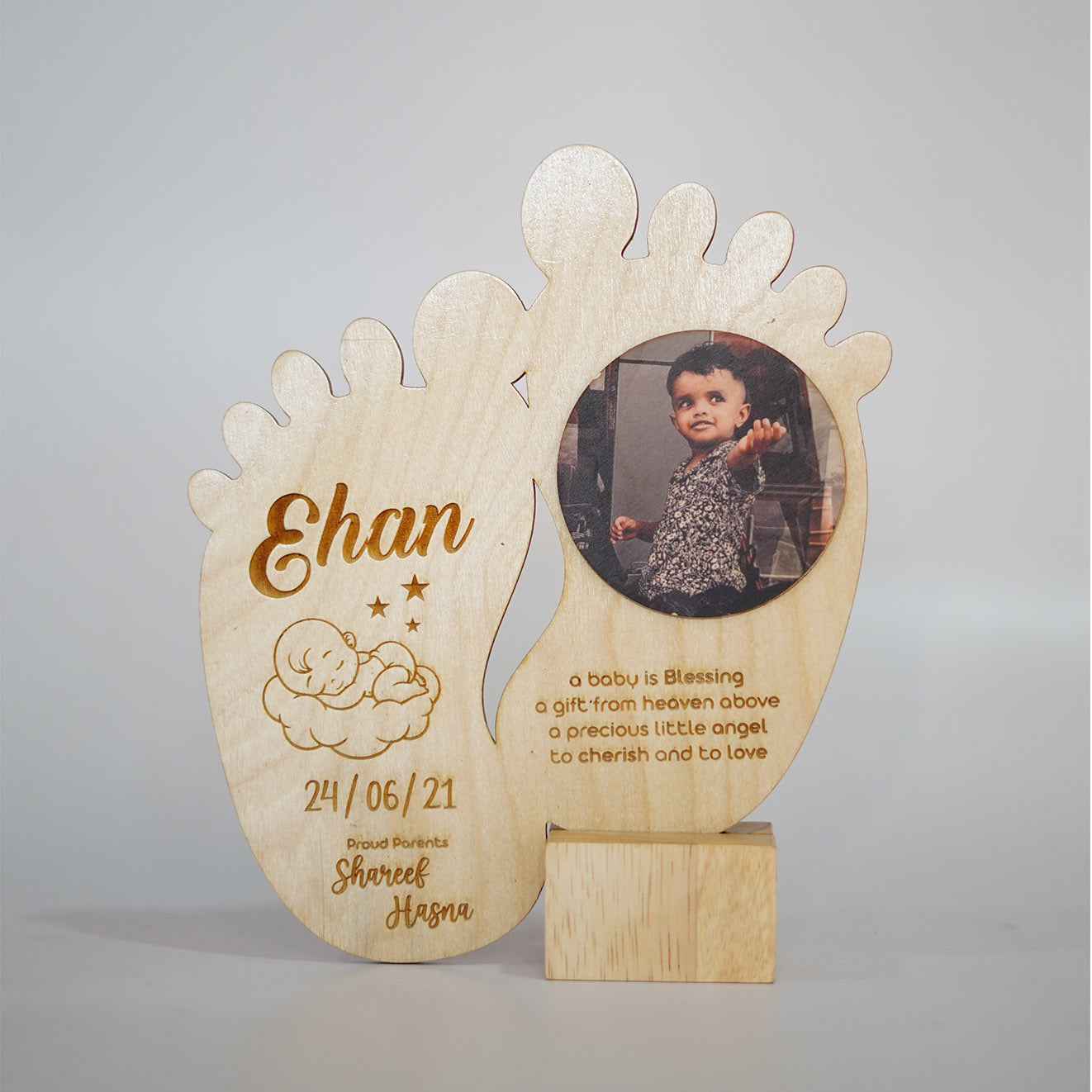 Kids Engraved Wooden Photo Frame