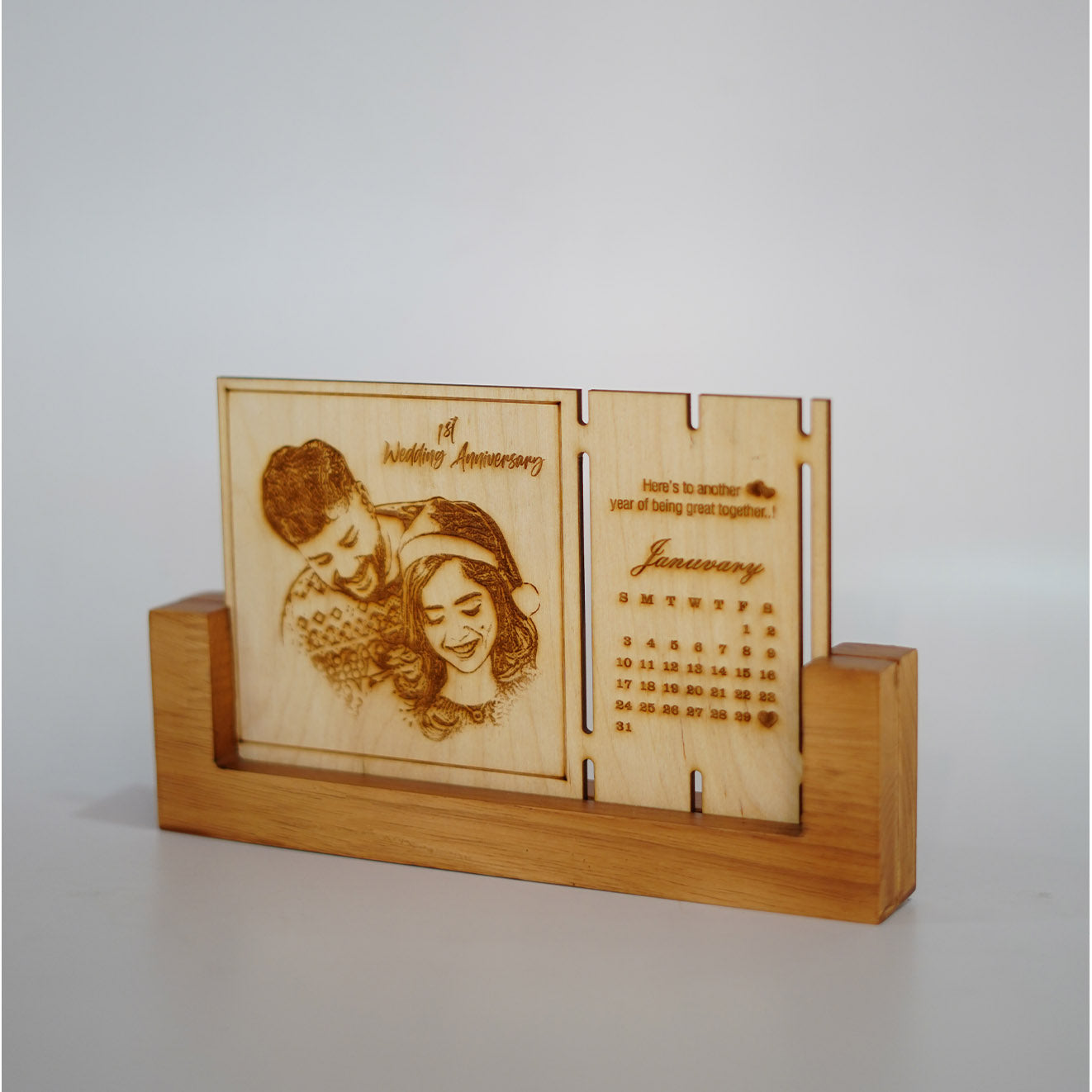 Engraved Wooden Anniversary Photo Frame