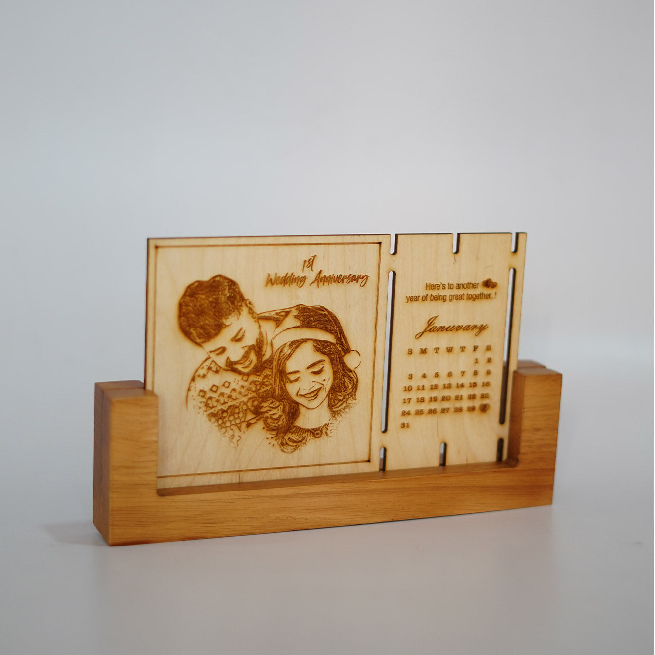 Engraved Wooden Anniversary Photo Frame