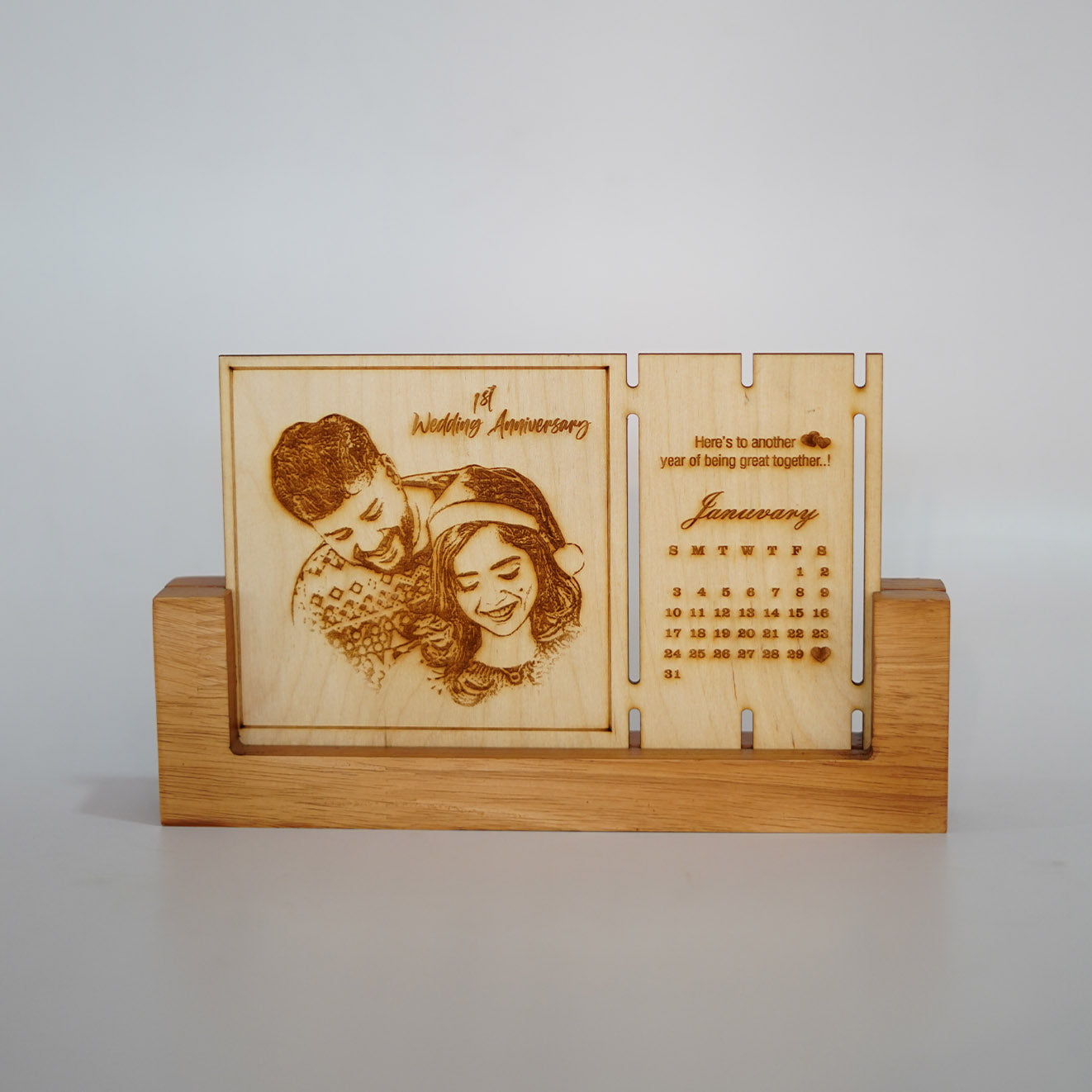 Engraved Wooden Anniversary Photo Frame