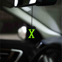 Fluorescent Green X Car Mirror Hanging