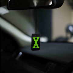 Fluorescent Green X Car Mirror Hanging