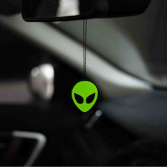 Fluorescent Green Alien Car Mirror Hanging