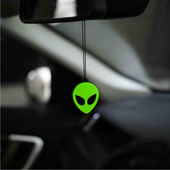 Fluorescent Green Alien Car Mirror Hanging