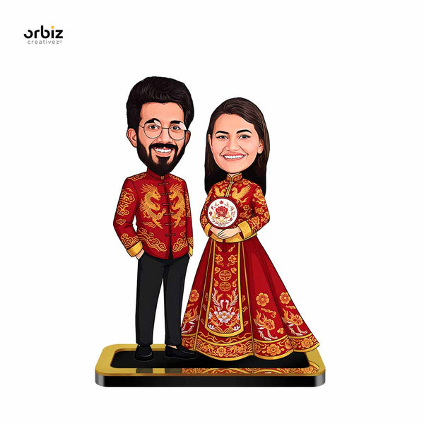 Personalized Mini Me : Chinese Traditional Couple Wedding Caricature