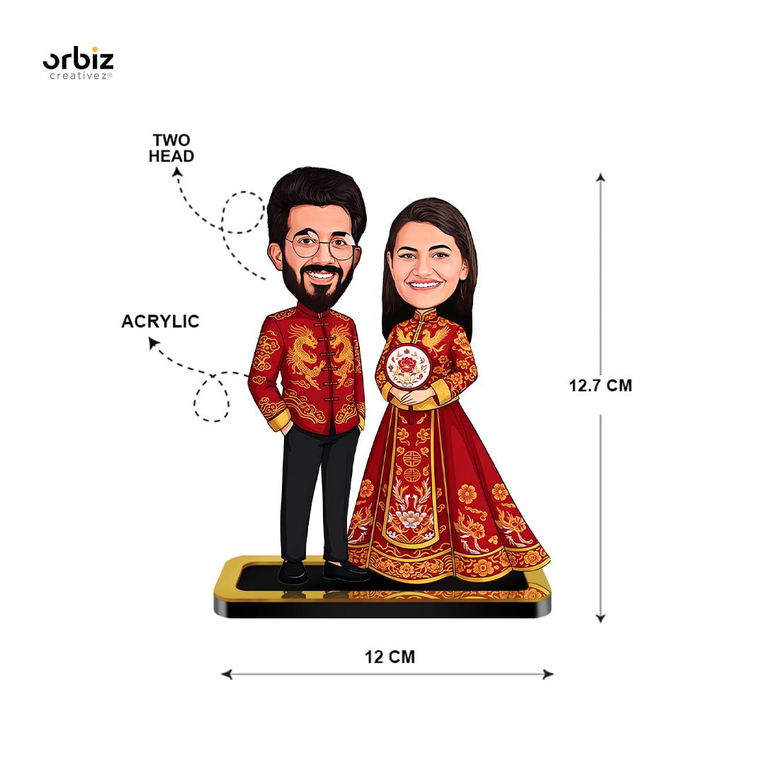 Personalized Mini Me : Chinese Traditional Couple Wedding Caricature