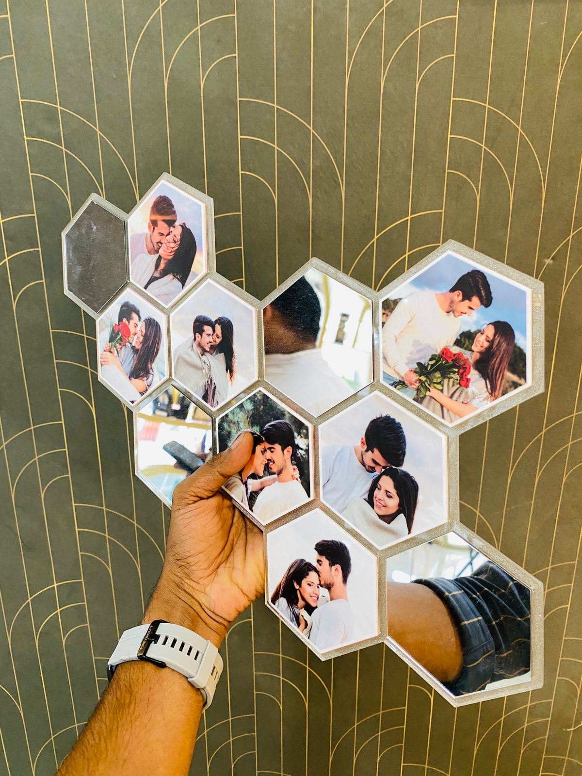 Acrylic Hexagon photo frame - Orbiz Creativez