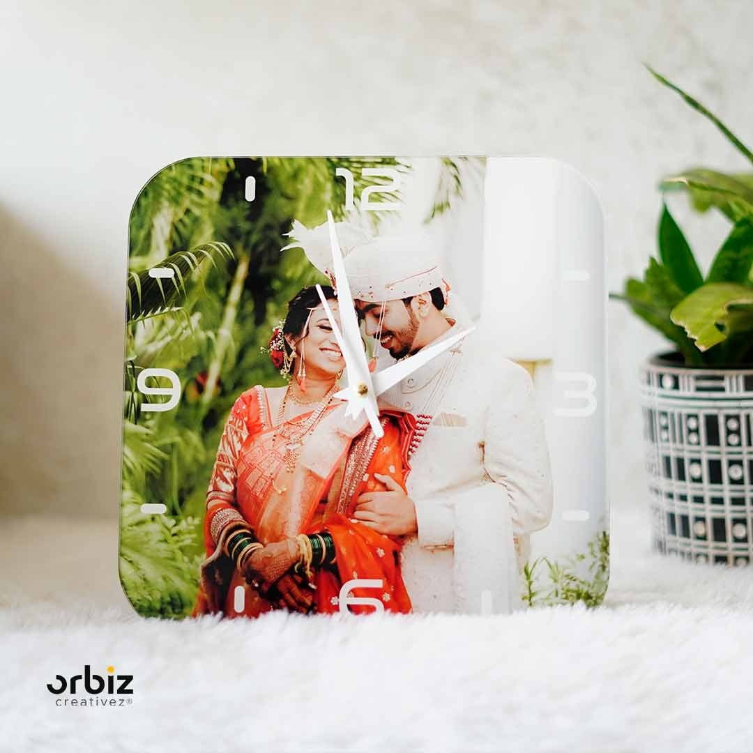 Personalized Mini Photo Clock - Square