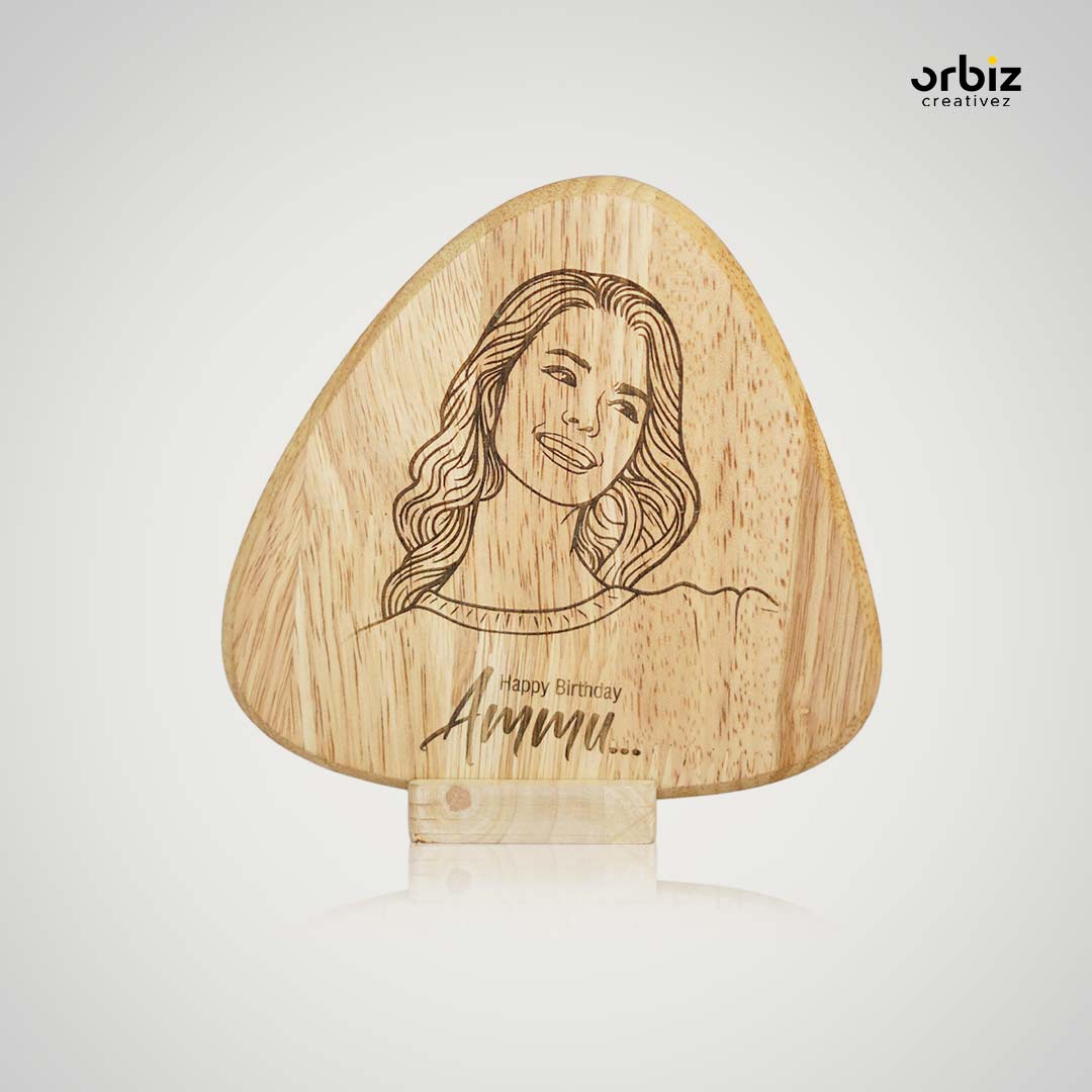 engraved wooden photo frame