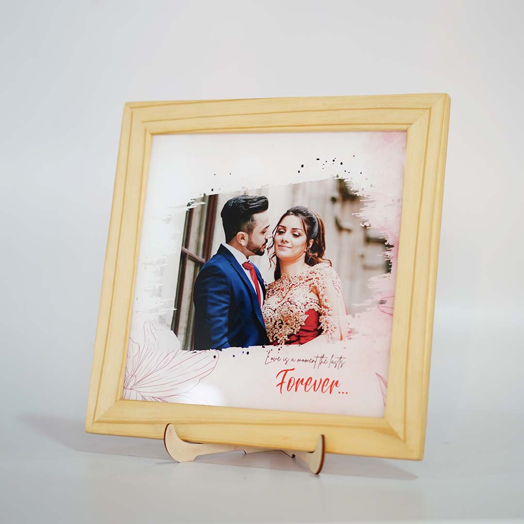 couple wooden photo frame