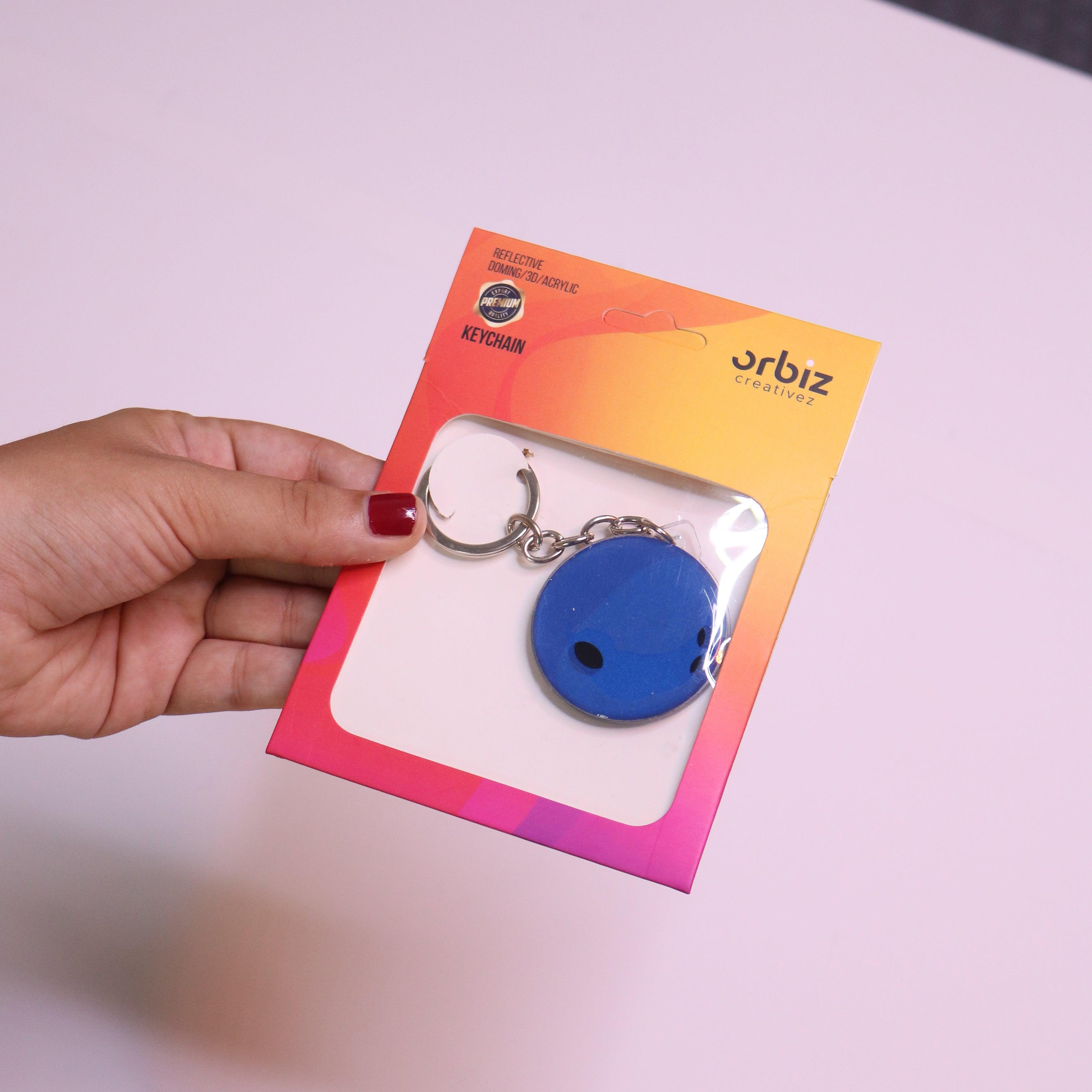 Blue Color Round Shaped Keychain - Orbiz Creativez