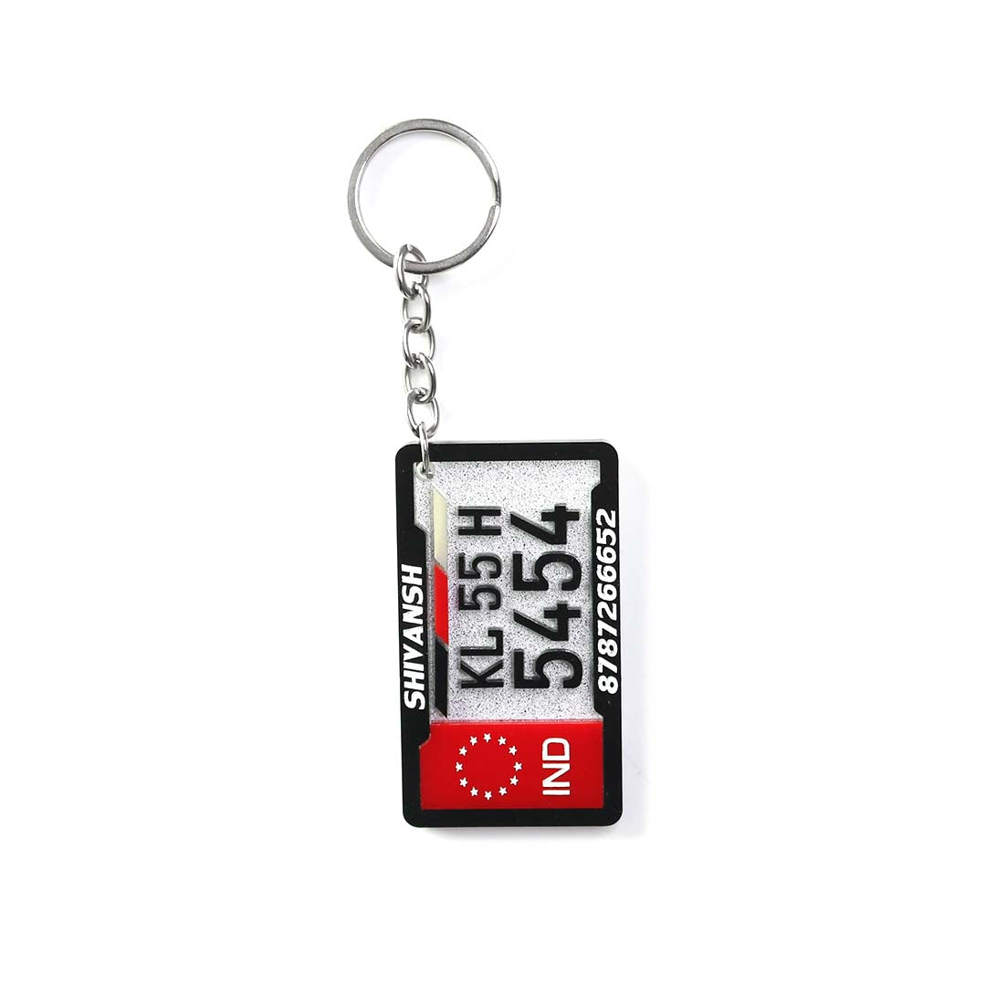 Customized Number Plate Keychain - Orbiz Creativez