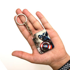 Captain America Photo Printed Keychain - Orbiz Creativez