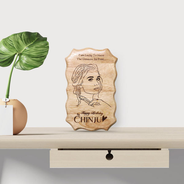 Customized Engraved Wooden Photo Frame For Birthday