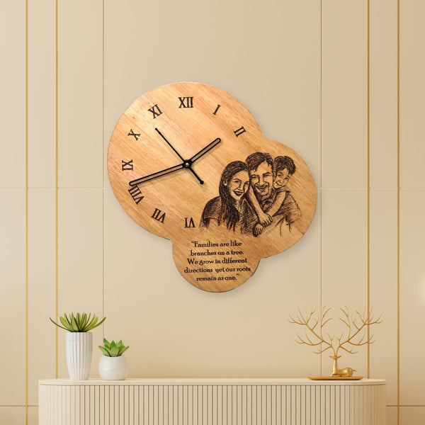 Customized Engraved Wooden Clock