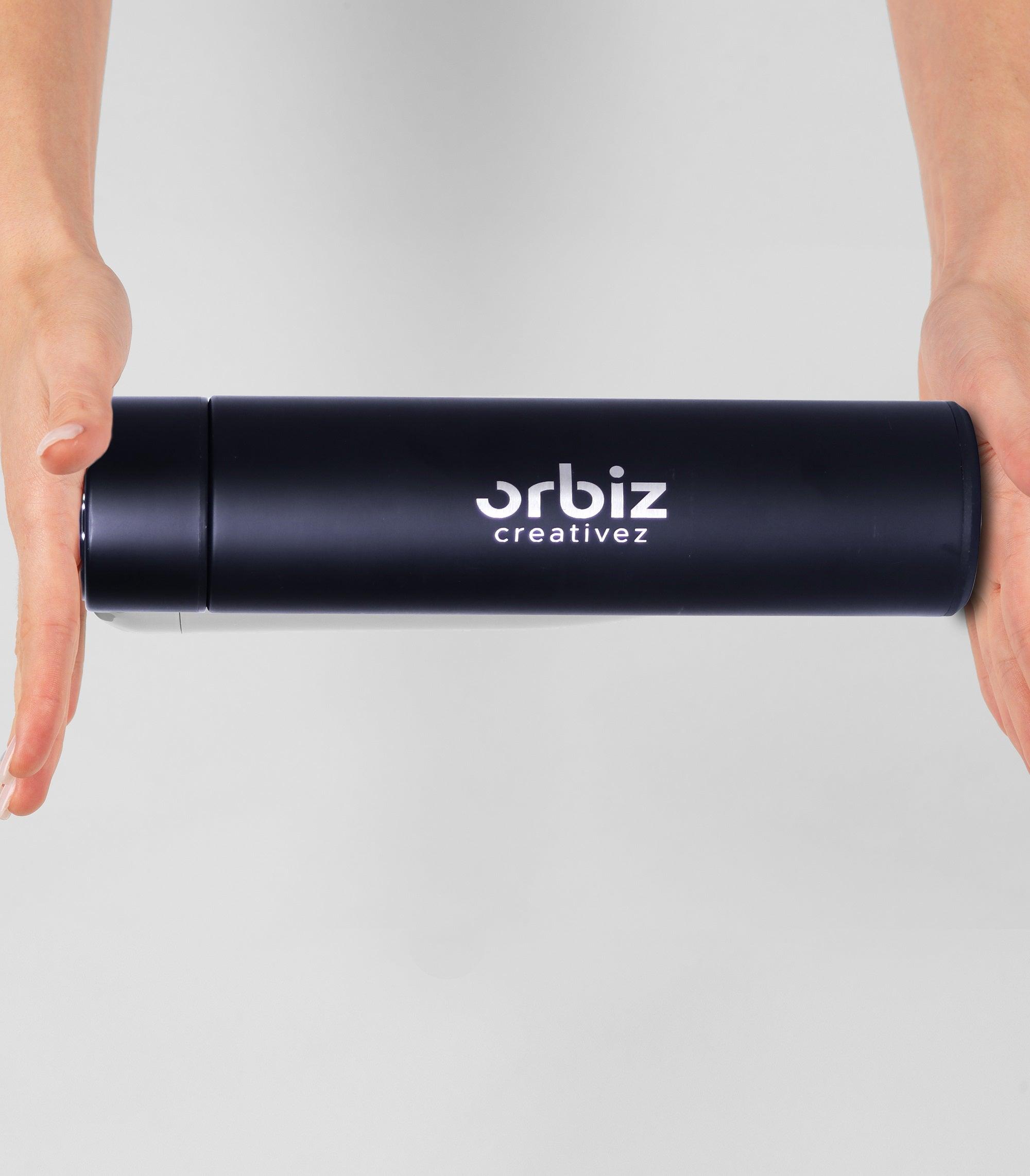 Customized Black Digital Water Bottle - Orbiz Creativez